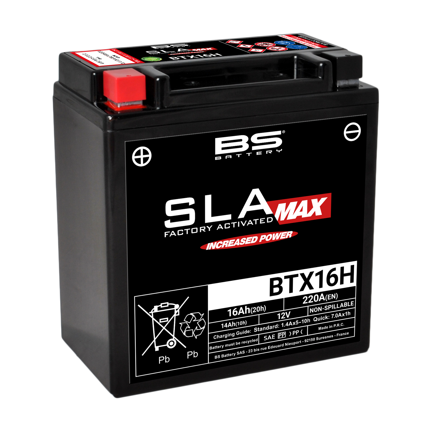 Aku Moto BS SLA Max YTX16H